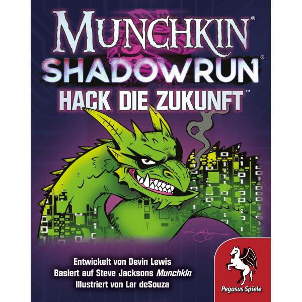 Das Cover zeigt einen böse grinsenden Drachen vor einer futuristischen Stadt.